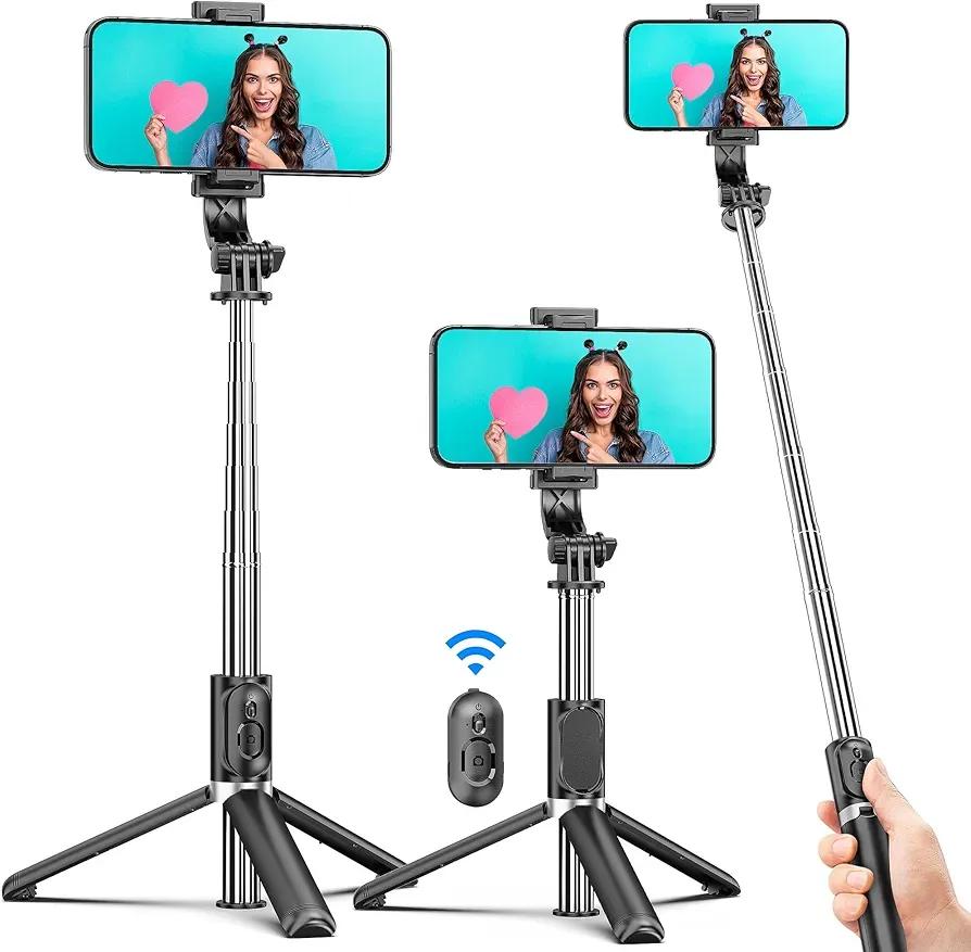Selfie Stick With LED Light & Bluetooth button + Tripod Stand 4 in 1