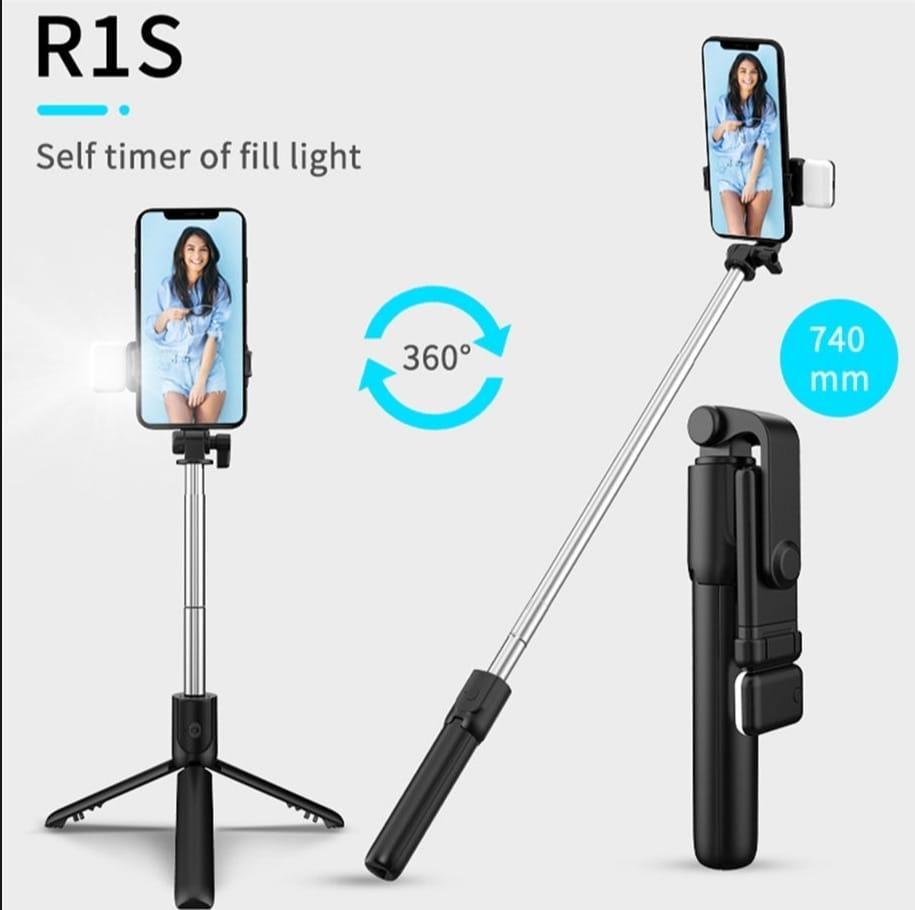 Selfie Stick With LED Light & Bluetooth button + Tripod Stand 4 in 1
