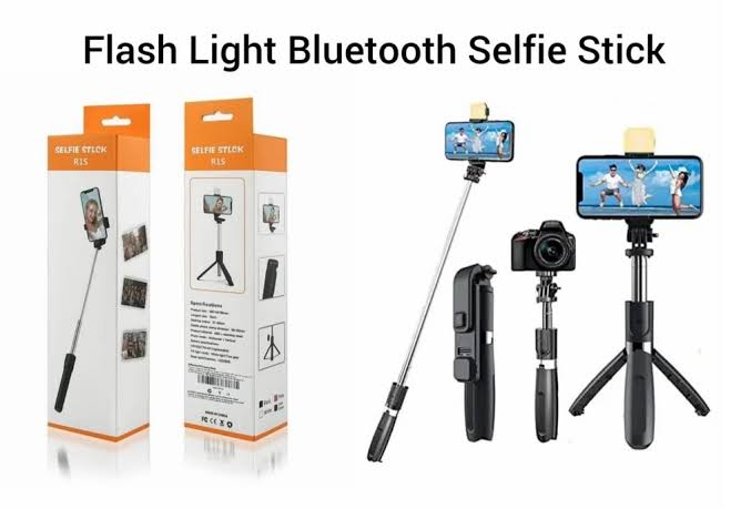 Selfie Stick With LED Light & Bluetooth button + Tripod Stand 4 in 1