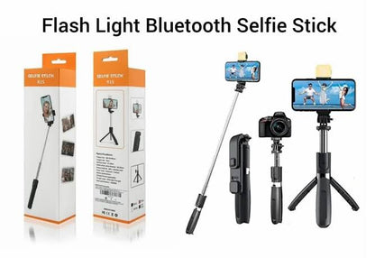 Selfie Stick With LED Light & Bluetooth button + Tripod Stand 4 in 1